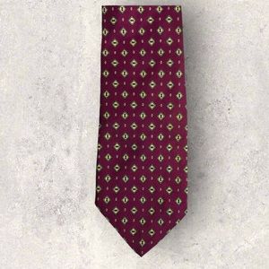 Christian Dior 100% Silk Made In Italy Maroon Tie